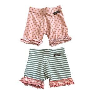 Matilda Jane Pink and Green Ruffle Shorts Set